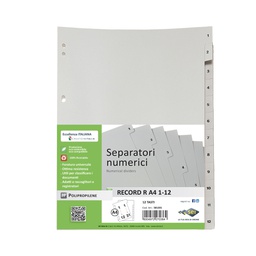 [25668] SEPARATORE NUMERICO 1-12 PPL 21X29,7 RECORD RA4 1-12 SEI