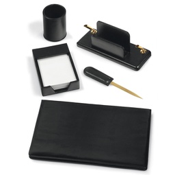 [46698] SERVIZIO SCRITTOIO ART.119 NERO IN SIMILPELLE (5 COMPONENTI City Time