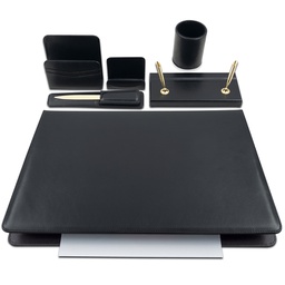 [27221] SERVIZIO SCRITTOIO CLASSIC NERO IN SIMILPELLE (6 COMPONENTI City Time