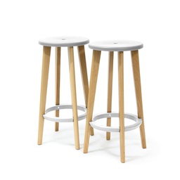 [89582] Set 2 sgabelli Woody Bianco/Faggio Paperflow
