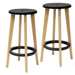 [92343] Set 2 sgabelli Woody Nero/Faggio Paperflow
