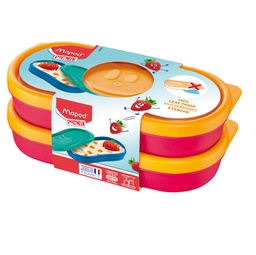 [92083] Set 2 Snack box rosa corallo Picnik Concept Maped