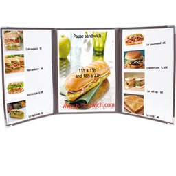[74566] Set 3 Porta Menu' Crystal BR3 TRIPLO (per 6 FOGLI A4