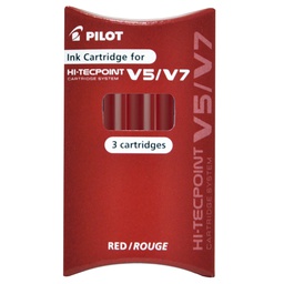 [68103] SET 3 REFILL ROLLER HI-TECPOINT V5-V7 RICARICABILE ROSSO BEGREEN PILOT