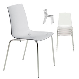 [97482] Set 4 sedie in policarbonato Aeterna trasparente Grandsoleil