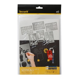[71626] SET 6 STENCIL TRASPARENTI ASSORTITI Securit