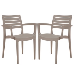 [97494] Set da 2 sedie con braccioli Firenze in polipropilene juta Grandsoleil