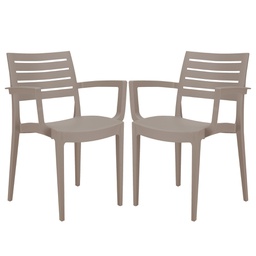 [97494] Set da 2 sedie con braccioli Firenze in polipropilene juta Grandsoleil