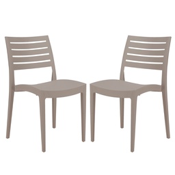 [97492] Set da 2 sedie Firenze in polipropilene juta Grandsoleil