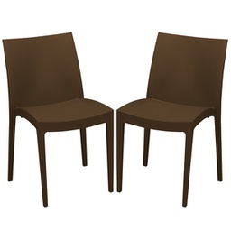[97495] Set da 2 sedie Venice in polipropilene moka Grandsoleil
