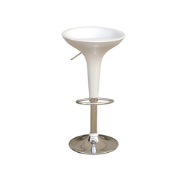 [71208] SGABELLO BAR in ABS e ACCIAIO H55/78cm BIANCO