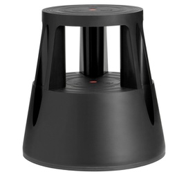 [90226] Sgabello Roll a step nero con ruote