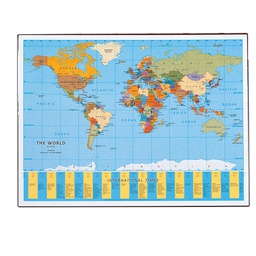 [58009] Sottomano GEOGRAPHIC Planisfero 40x53cm 45350 LAUFER