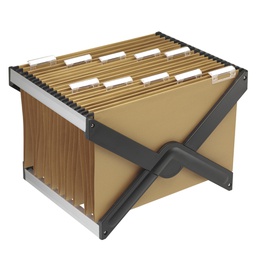 [68058] SUPPORTO PER CARTELLE SOSPESE LUXOR CON 10 CARTELLE 39cm AVANA
