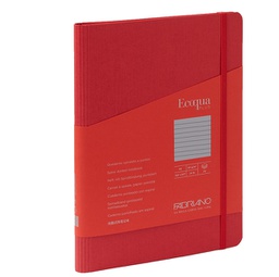 [94741] Taccuino c/elast. Ecoqua  Plus spiral. A5 70fg. righe lampone Fabriano