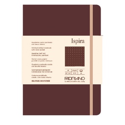 [94757] Taccuino c/elast. Ispira cop. fless. f.to A5 96fg. puntinato marrone Fabriano