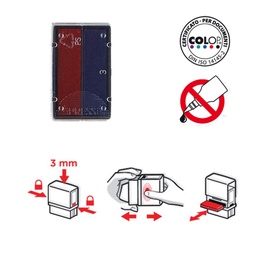 [48019] TAMPONE COLOP E/12/2 ROSSO/BLU