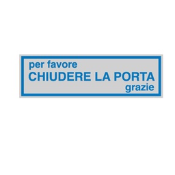 [77172] TARGHETTA ADESIVA 165x50mm CHIUDERE LA PORTA