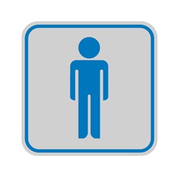 [77207] TARGHETTA ADESIVA 82x82mm con PITTOGRAMMA TOILETTE UOMO