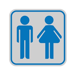 [77206] TARGHETTA ADESIVA 82x82mm con PITTOGRAMMA TOILETTE UOMO/DONNA