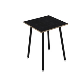 [92436] Tavolo alto 80x80xH105cm Nero/ Nero venato Skinny Metal