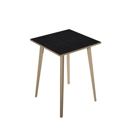 [92487] Tavolo alto 80x80xH105cm Rovere/Nero venato Woody