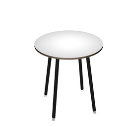 [92447] Tavolo alto tondo D100xH105cm Nero/Bianco Skinny Metal