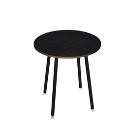 [92448] Tavolo alto tondo D100xH105cm Nero/Nero venato Skinny Metal