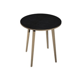 [92499] Tavolo alto tondo D100xH105cm Rovere/Nero venato Woody