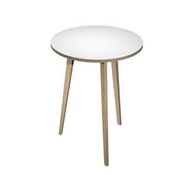 [92495] Tavolo alto tondo D80xH105cm Rovere/Bianco Woody