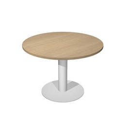 [83018] Tavolo riunione tondo D100cm gamba metallo Rovere - AgorA' Direction