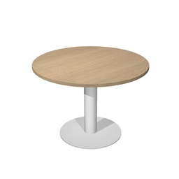 [83018] Tavolo riunione tondo D100cm gamba metallo Rovere - AgorA' Direction
