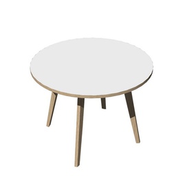 [92483] Tavolo riunione tondo D100cm Rovere/Bianco Woody