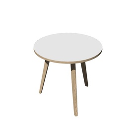 [92480] Tavolo riunione tondo D80cm Rovere/Bianco Woody