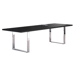 [74333] TAVOLO RIUNIONI 220x100cm NERO VEN. - PRESTIGE METAL