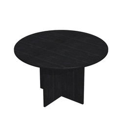 [89538] Tavolo riunioni 4 posti D120 x H72cm Nero venato frassino - EASY