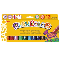 [61809] TEMPERA SOLIDA PLAYCOLOR 12 COLORI in STICK da 10GR