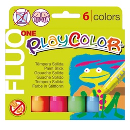[79665] TEMPERA SOLIDA PLAYCOLOR 6 COLORI FLUO in STICK da 10GR