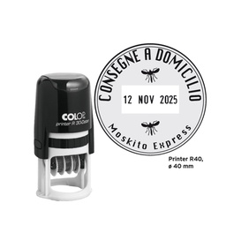 [80448] Timbro DATARIO R40 diametro 40mm 6righe autoinchiostrante personalizzabile COLOP
