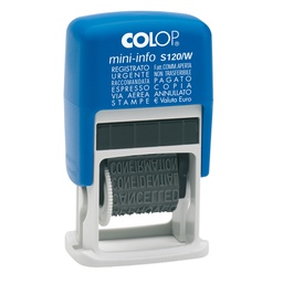 [38125] Timbro mini polinomio S120/W 12diciture 4mm autoinchiostrante COLOP