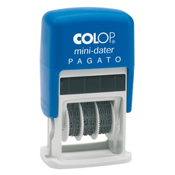 [38120] Timbro mini S160/L1 DATARIO + PAGATO 4mm autoinchiostrante COLOP