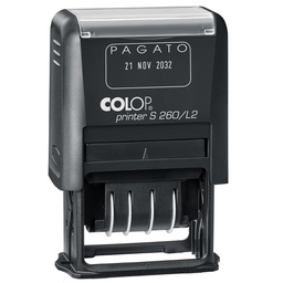 [48012] Timbro S260/L2 DATARIO + PAGATO 4mm autoinchiostrante COLOP