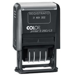 [48013] Timbro S260/L3 DATARIO + REGISTRATO 4mm autoinchiostrante COLOP