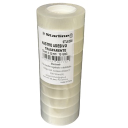 [STL6200] TORRE 10 ROTOLI NASTRO ADESIVO 15MMX33MT TRASPARENTE STARLINE