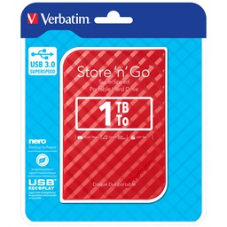 [VERB53203] UBS PORTATILE STORE 'N' GO 1TB USB 3.0 RED (9.5MM DRIVE