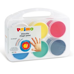 [71086] VALIGETTA 6 COLORI A DITA 100gr c/pennello PRIMO