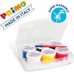 [71086] VALIGETTA 6 COLORI A DITA 100gr c/pennello PRIMO