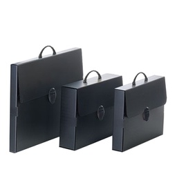 [89127] Valigetta polionda Every Line Total Black 27x37,5cm dorso 8cm Favorit