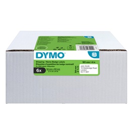 [93272] Value pack 6 rotoli etichette Spediz/Badge 54x101mm bianco (220etic/rt Dymo LW