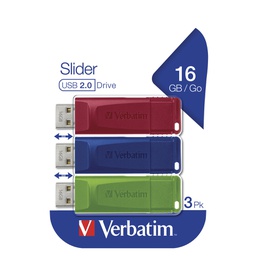 [VERB49306] Verbatim USB 3.0 Store'N'Click 3X16GB R/B/Y